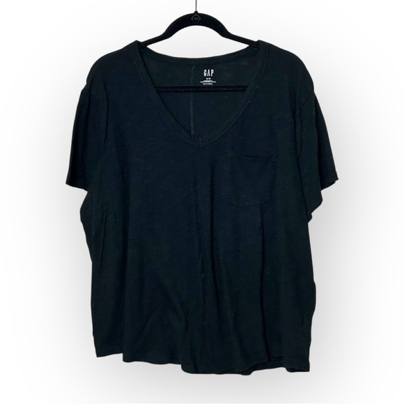 Gap Black V Neck Short Sleeve Tee XL - Picture 1 of 6